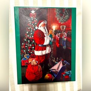 Christmas Party 27x39 Oversized Jigsaw Puzzle, Santa & Stockings